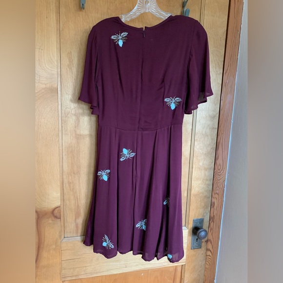 Moulinette Souers Anthropologie Dress, deep purple, size 2P - Picture 3 of 4